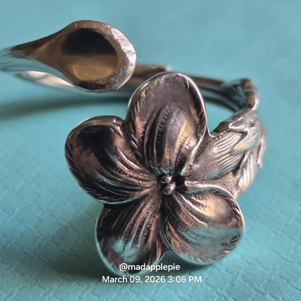 1885 Tiffany & Co. Gentian Spoon Ring Sterling Silver Designer Luxury  #59 - Picture 6 of 15